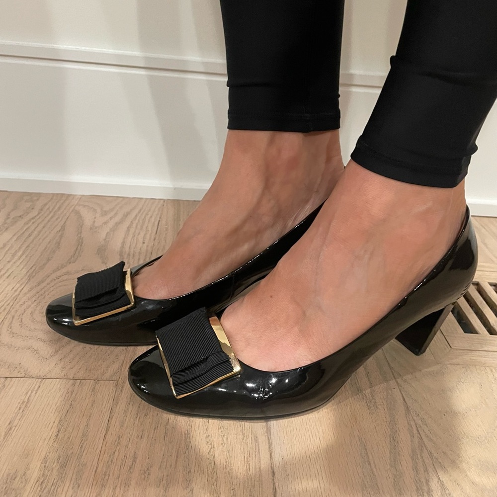 Hogl Black Heels with Gold Accents